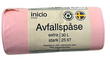 Avfallspåse Extra stark. Rosa 30L 25 st