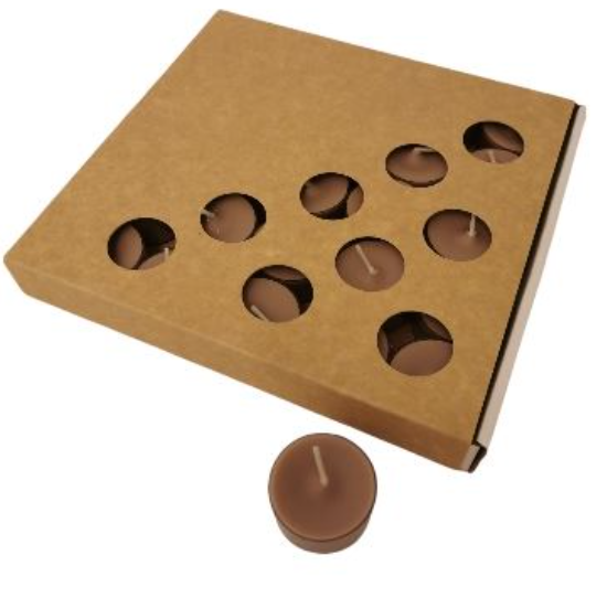 Värmeljus i plastkopp Latte Sojavax 25pack