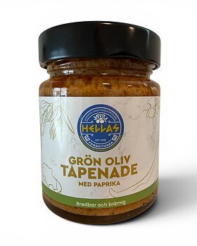 Olivröra  gröna oliver med grillad paprika 6st/frp 200gr