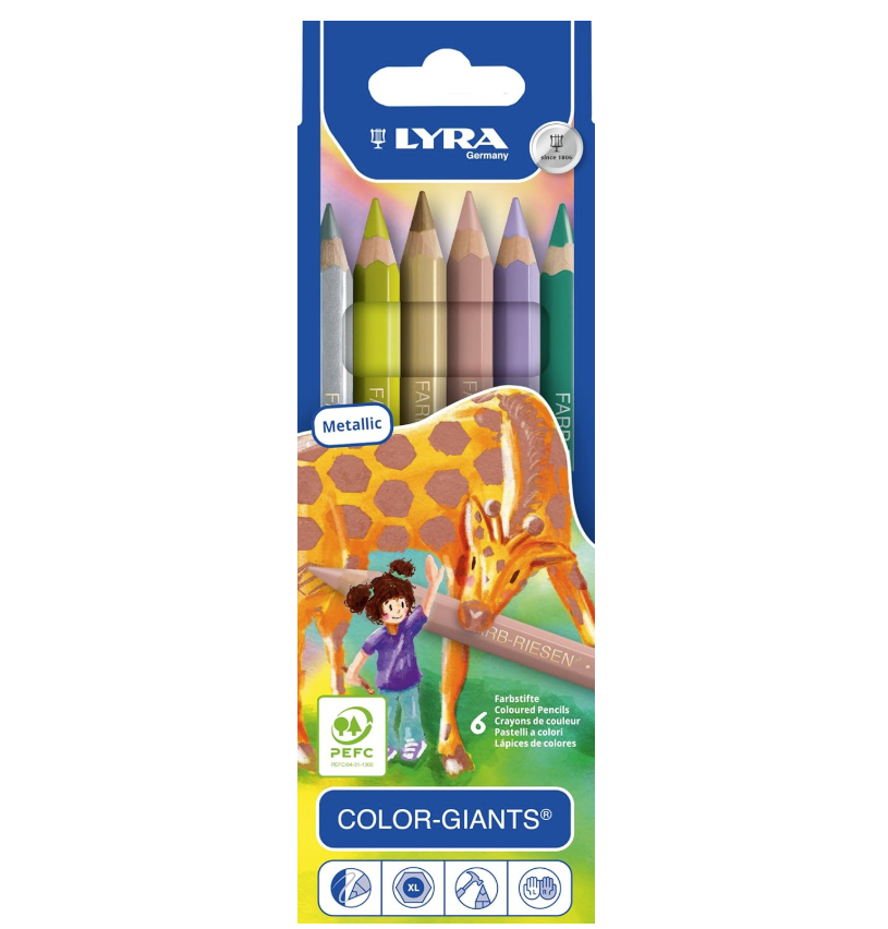 Lyra Colour Giants - lackade - 6 mixade metallicfärger
