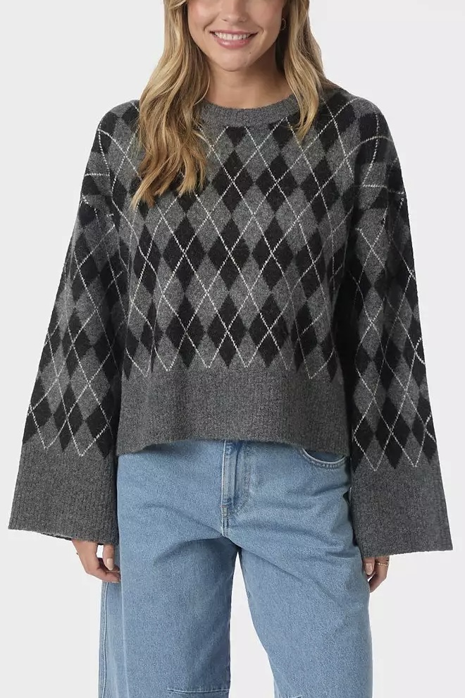 Neo Noir &nbsp;- Kick Check  Knit Blouse  Antracit - 2