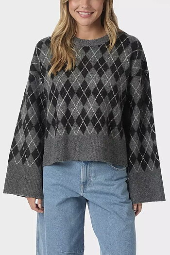 Neo Noir &nbsp;- Kick Check  Knit Blouse  Antracit