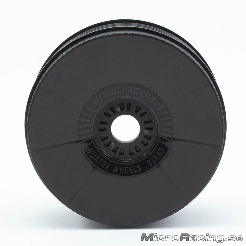 Procircuit - Vortex Rims V2, 1/8 Off Road, Svart, Bulk, 12par - 2