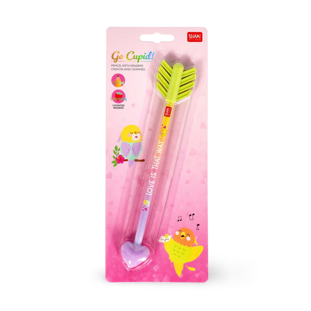 Go Cupid Arrow, Blyertspenna med 2 doftande suddgummin