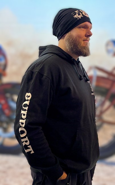 Huvtröja, SUPPORT. Unisex. Vit text - 2