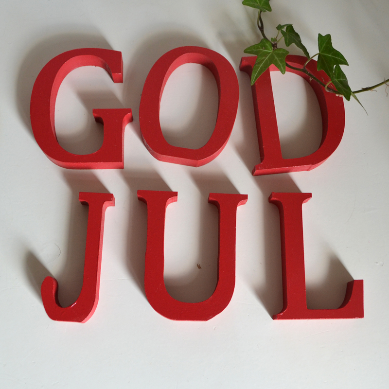 God jul bokstäver - röda