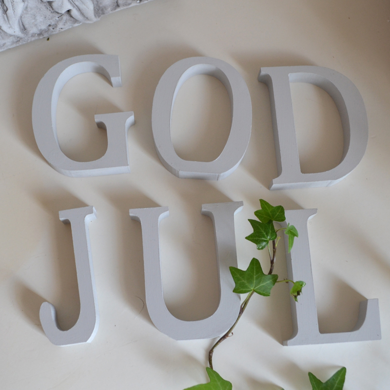 God jul bokstäver - ljusgrå - 3