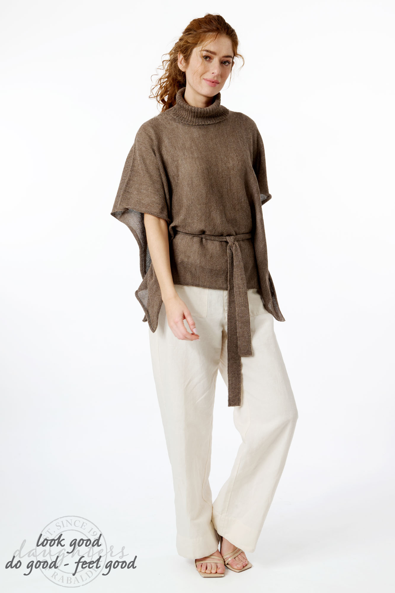 Helen alpaca poncho  taupe - 4