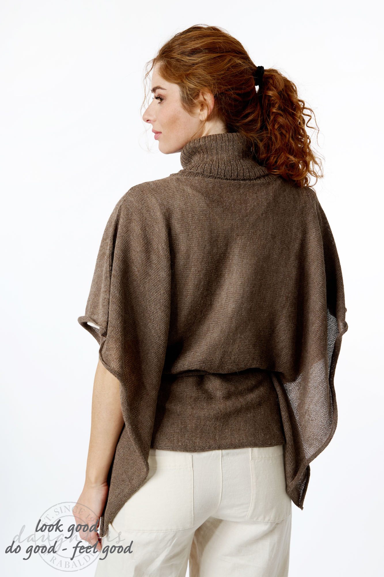 Helen alpaca poncho  taupe - 6