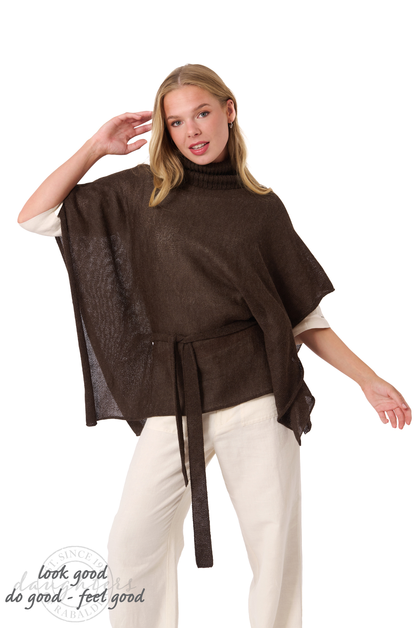 Helen alpaca poncho  chestnut - 3