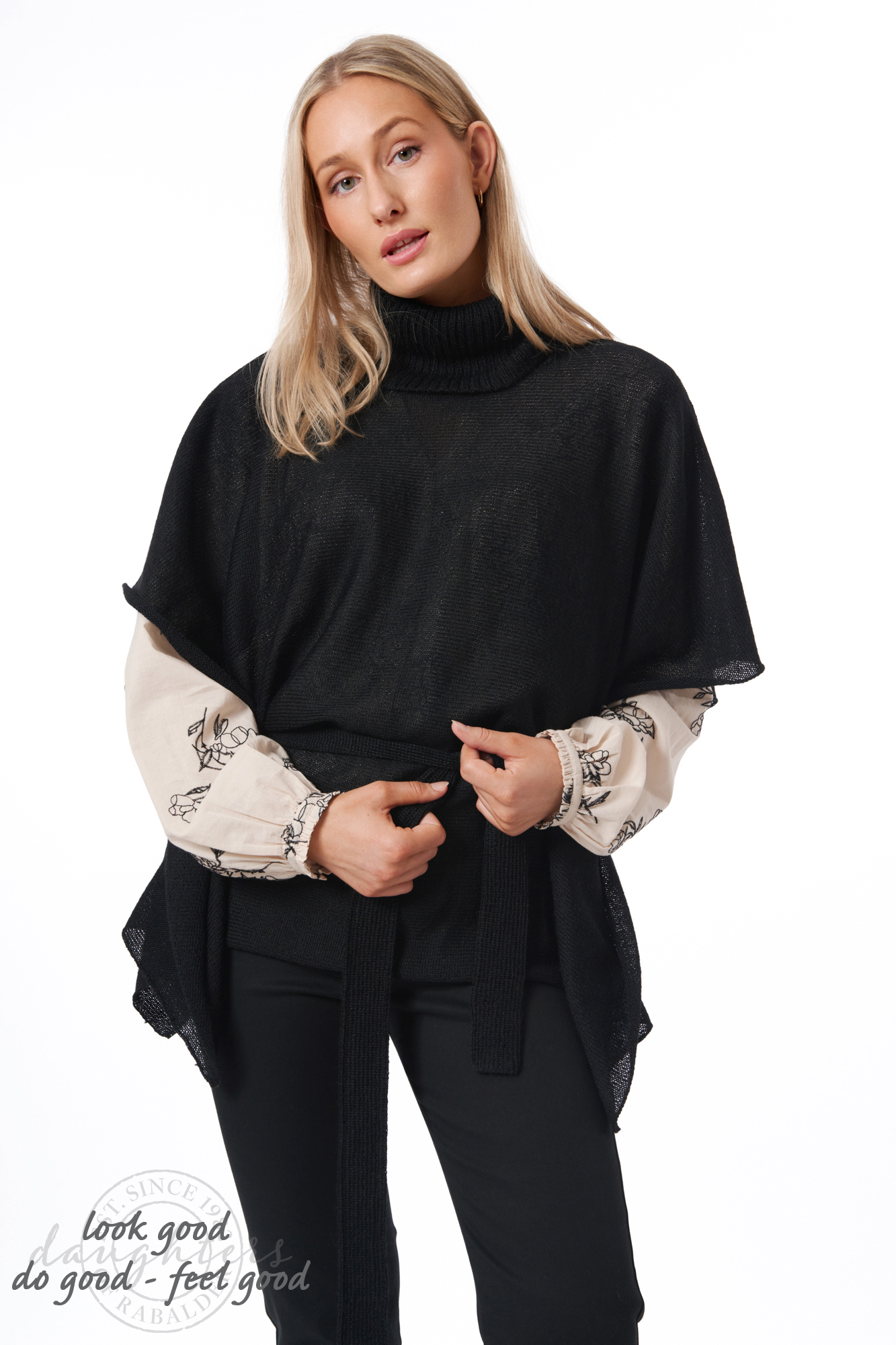 Helen alpaca poncho  svart - 2