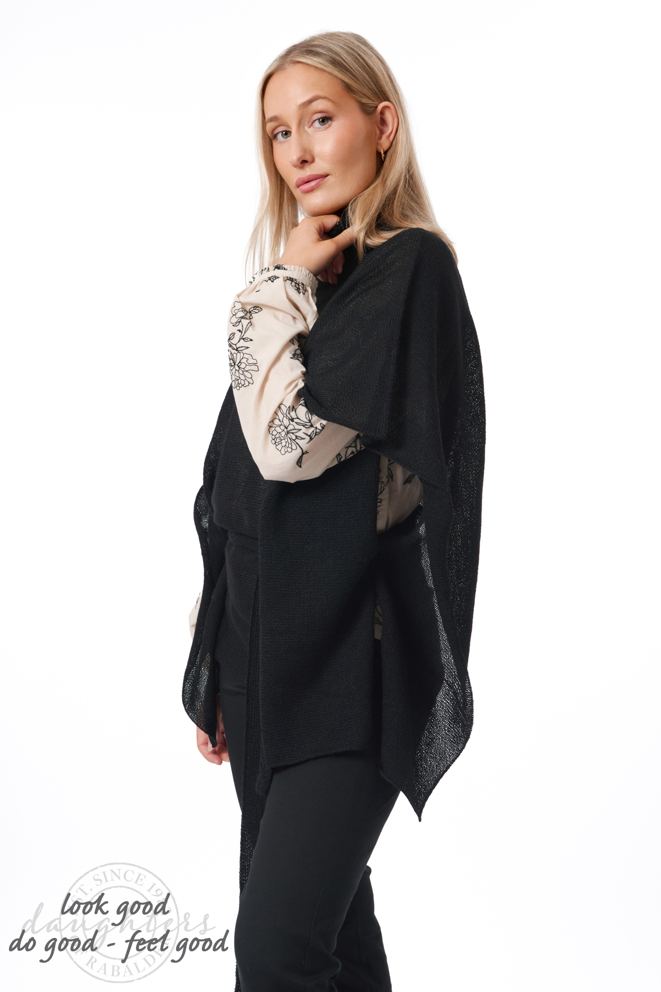Helen alpaca poncho  svart - 3