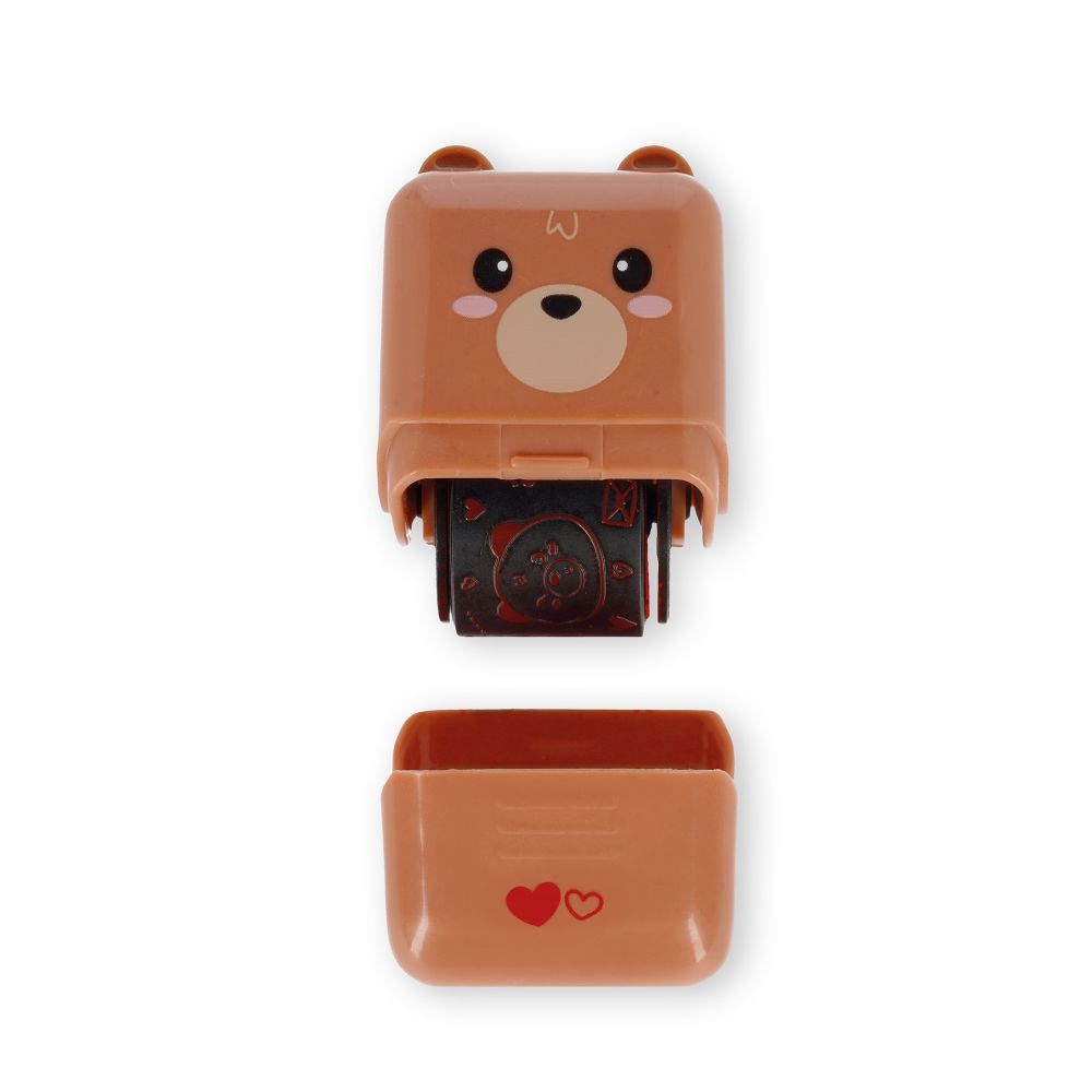 Deco roller stamp, roterende stempel, Teddy bear
