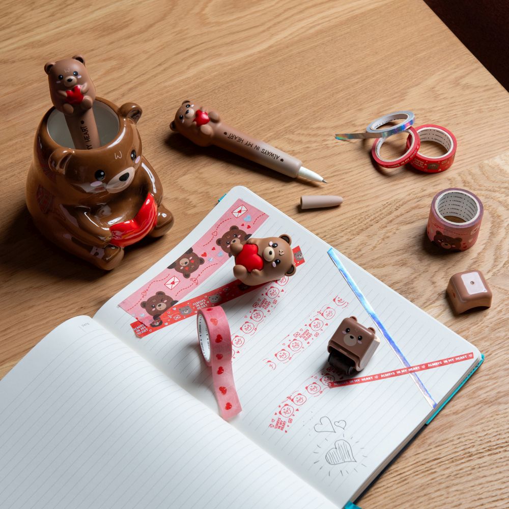 Squishy gel pen, Teddy bear, Svart - 7