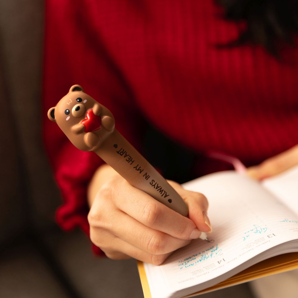 Squishy gel pen, Teddy bear, Svart - 5