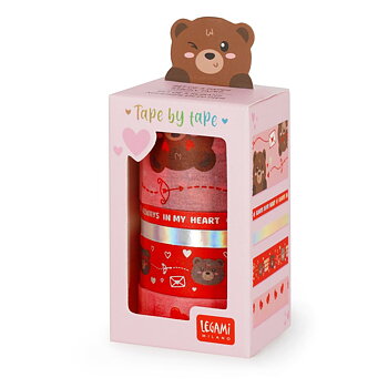 Tape by Tape, Teddy bear, 5 farverige papirtaperuller