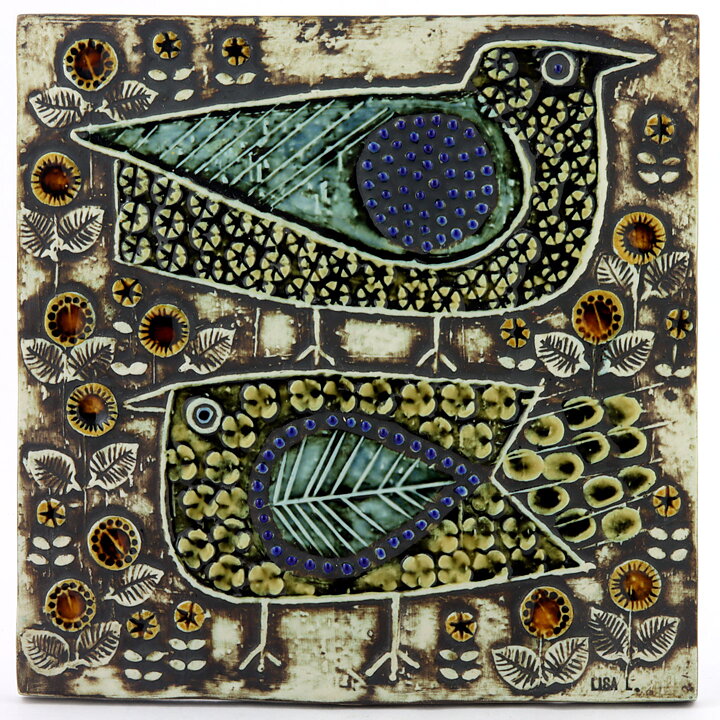 Lisa Larson (Unik 1961) Beautiful Birds Wall Plaque (5)