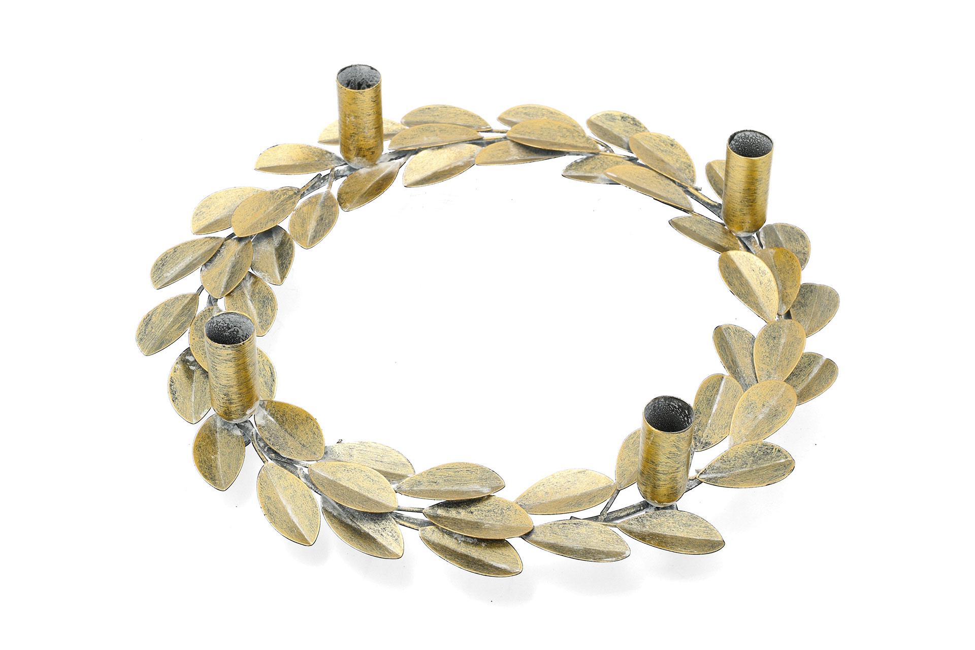 Candle holder - Wreath - Spira - Antique Gold/Brass - Ø33 cm - 3
