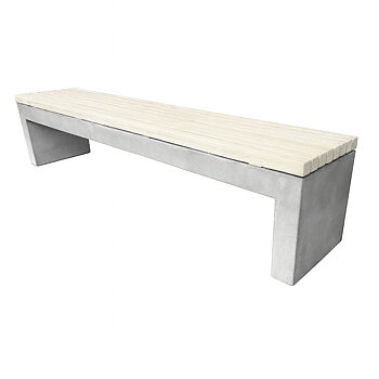 Parkbenk - Betongbenk Tykk Pion, Accoya tre