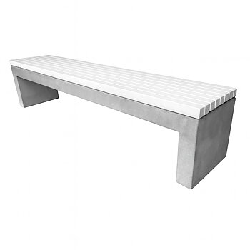 Parkbenk - Betongbenk Tykk Pion, Hvitmalt furu