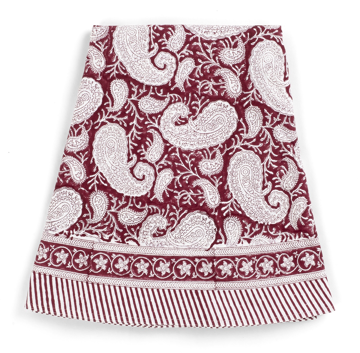 Chamois Rund Duk Big Paisley Red - 220cm