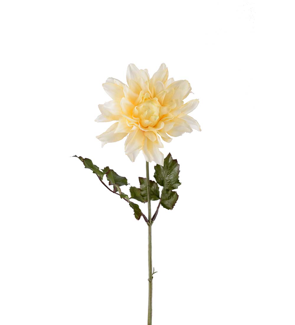 Dahlia gul snittblomma plast