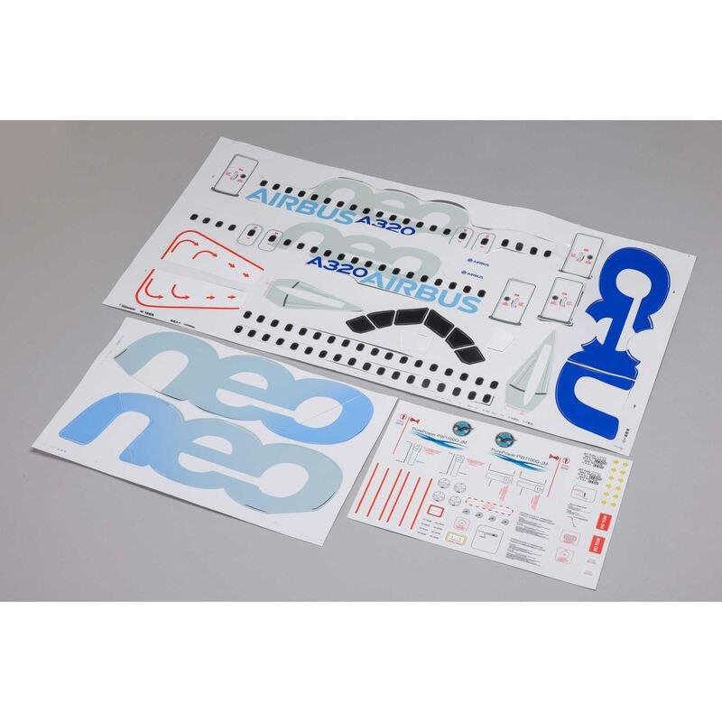 E-flite Decal Set: Airbus A320 1.5m Airliner 64mm EDF Jet