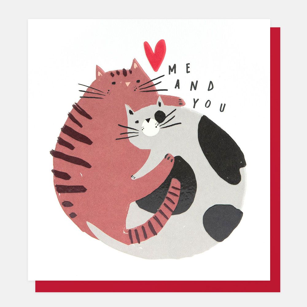 Me And You Hugging Cats, Greeting Card - 2