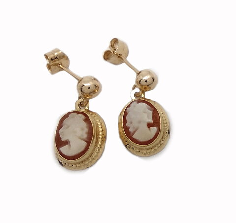 Guldörhängen camé  18k