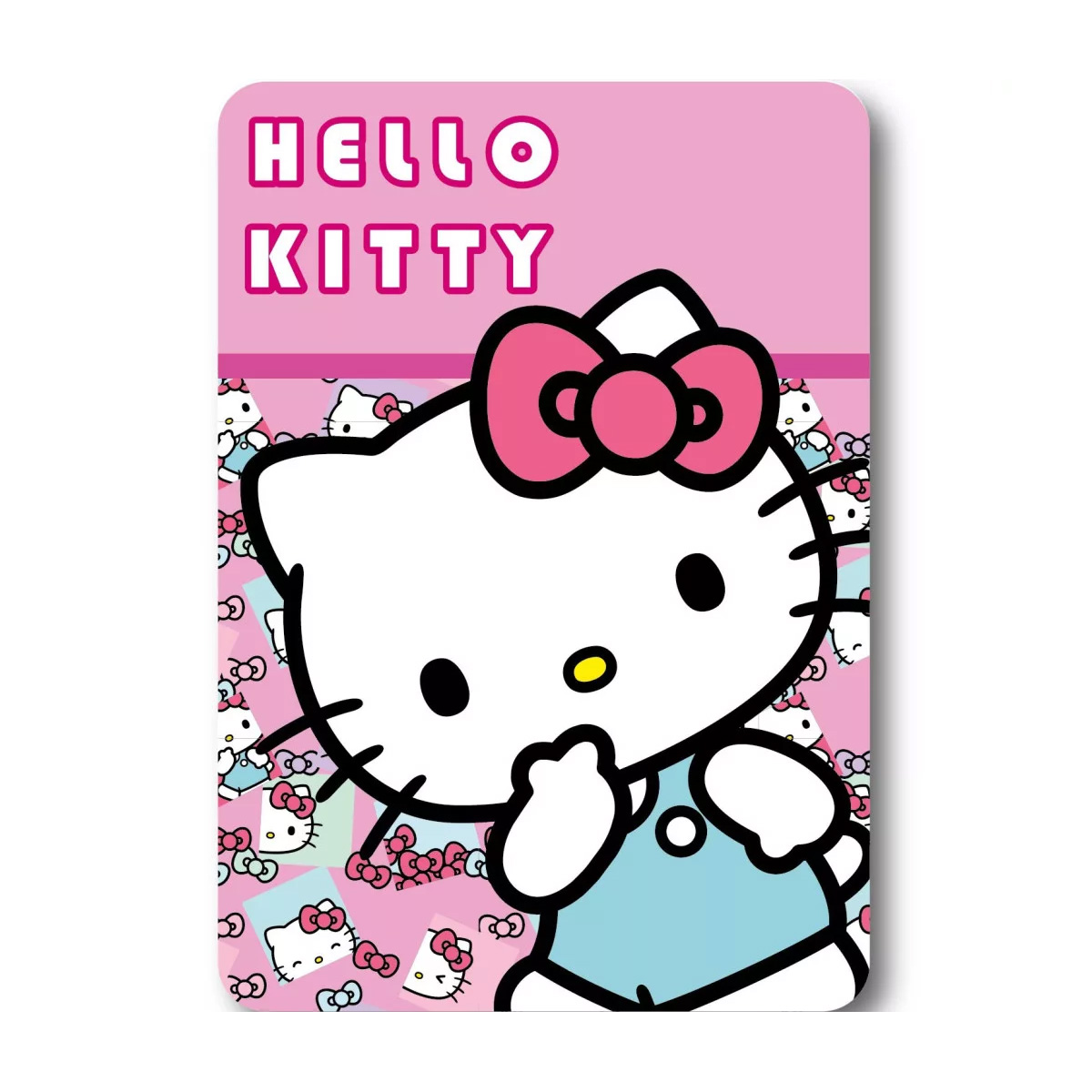 Sanrio Hello Kitty Fleecefilt – Mjuk Rosa Filt med Mintgrön Hello Kitty - 140 x 100 cm - 3