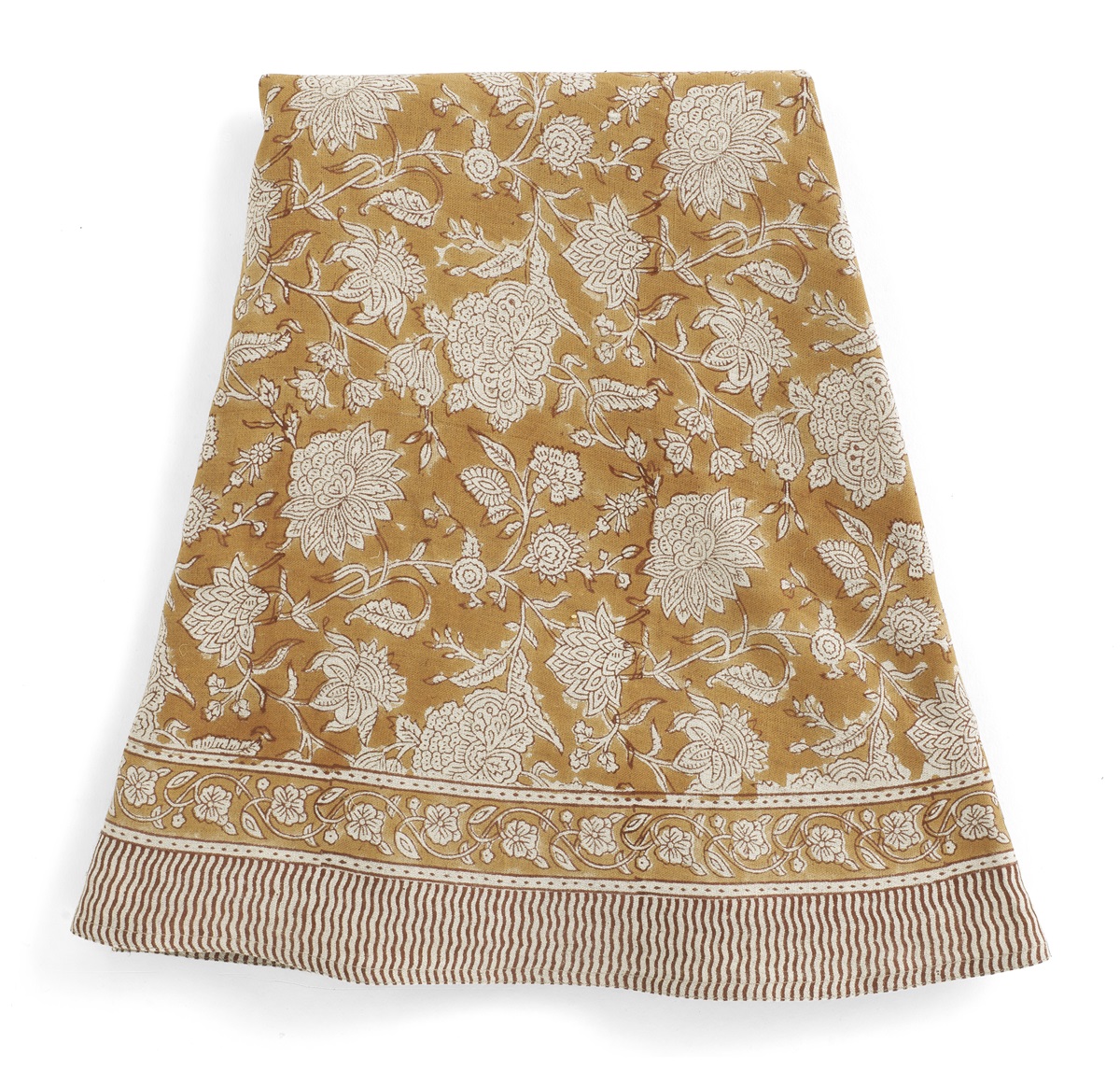 Chamois Rund Linneduk Indian Rose Ochre - 220cm