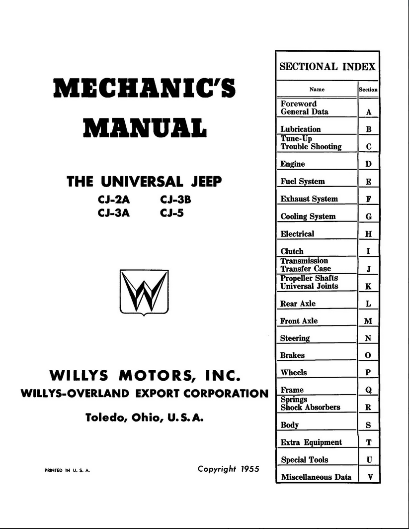 1946 - 1955 Willys Jeep CJ Mechanics Manual - 2