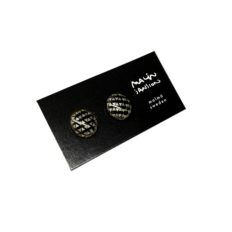 Örhängen - DOT - svart/matt silver+guld