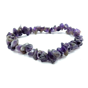 Armband med naturliga ametistkristall chips