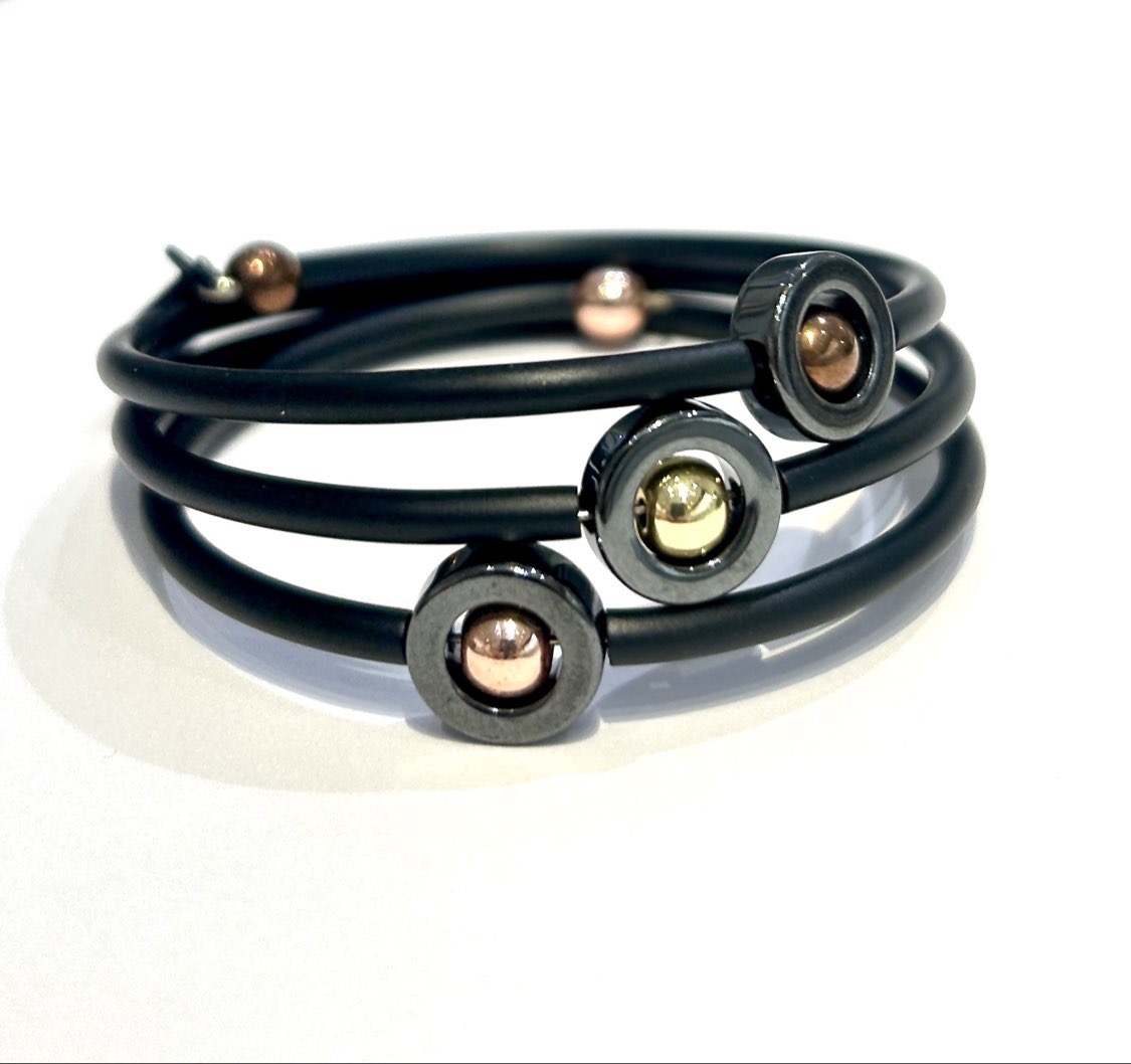 Armband Bronz Hematit brunt, rosé, guld - 2