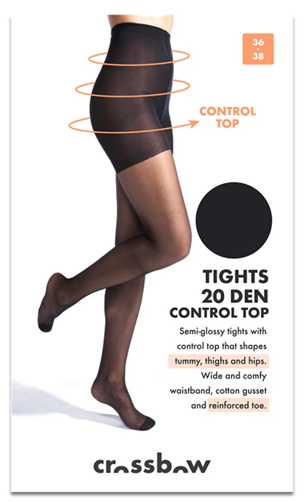 Crossbow Ladies Control Top 20DEN, Lycra Svart - 2