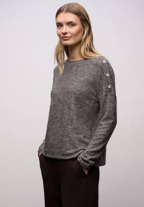 LTD QR Soft Melange Look Shirt - Rustic Brown - Street One