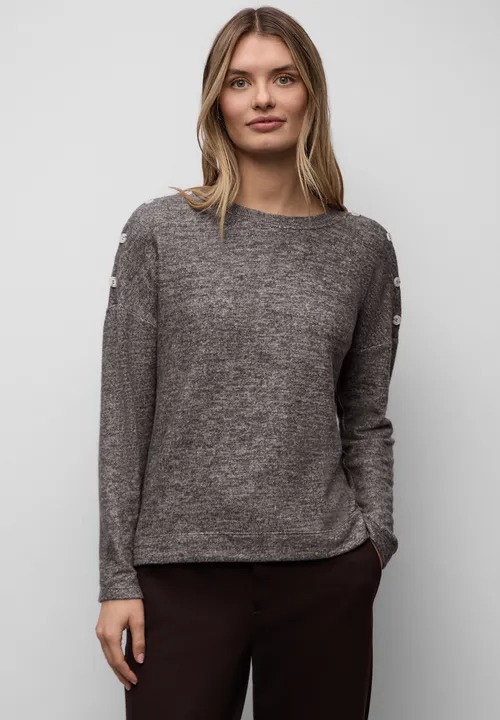 LTD QR Soft Melange Look Shirt - Rustic Brown - Street One - 5