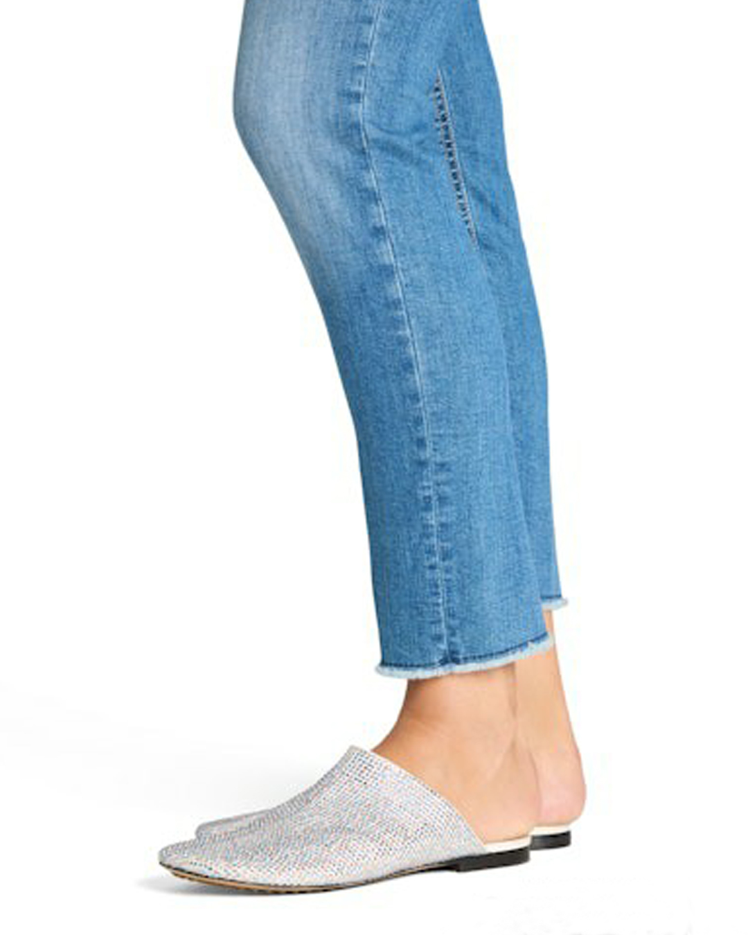 Jeans Piper cropped glam used fringe mellanblå - 4
