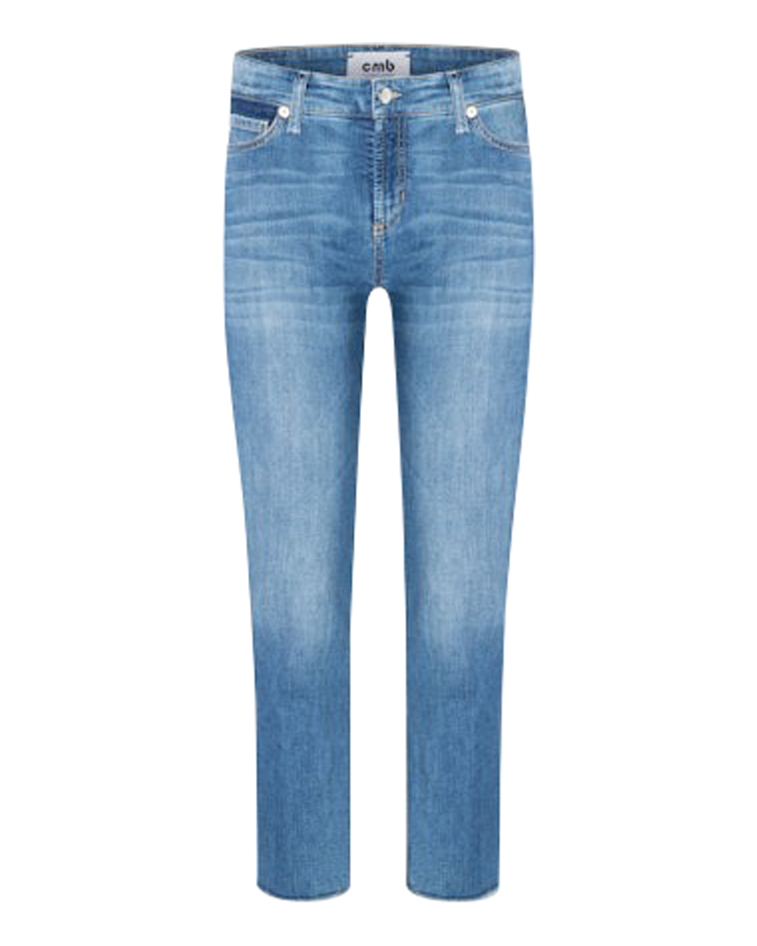 Jeans Piper cropped glam used fringe mellanblå - 6