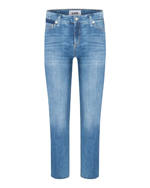 Jeans Piper cropped glam used fringe mellanblå - 6