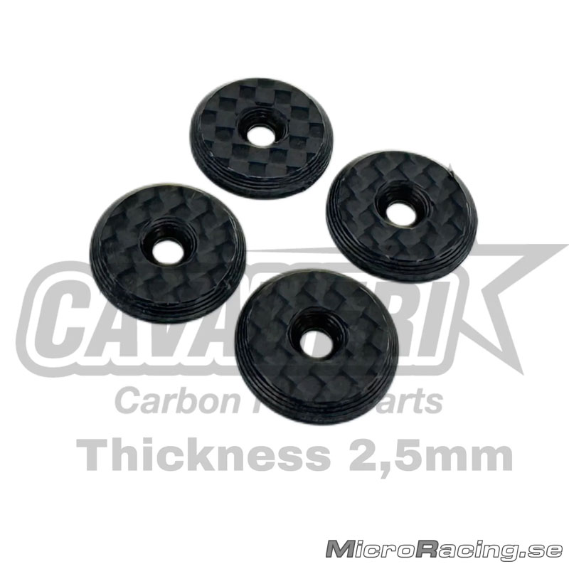 RC CARBON CAVALIERI - Carbon Fiber Wing Washer Kit 4 Pieces