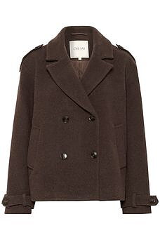 CRJAMERY SHORT  COAT - BRUN / CREAM