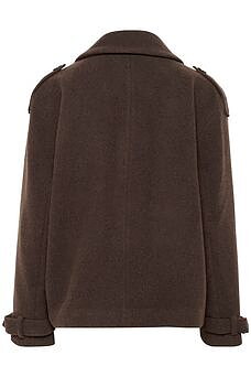 CRJAMERY SHORT  COAT - BRUN / CREAM