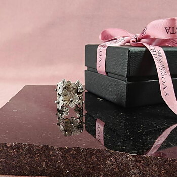 Yvone Christa Menage Flower Cuff ring cz