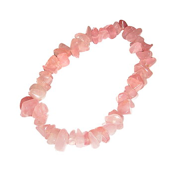 Armband med naturlig rosekvarts kristall chips