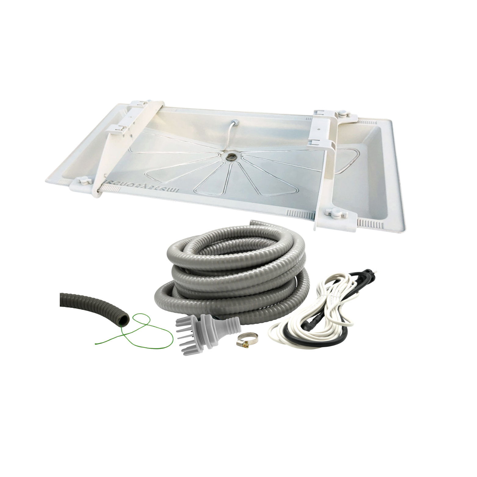Drip tray with heating cable, 1050 x 400 mm + insulation kit, 1 m