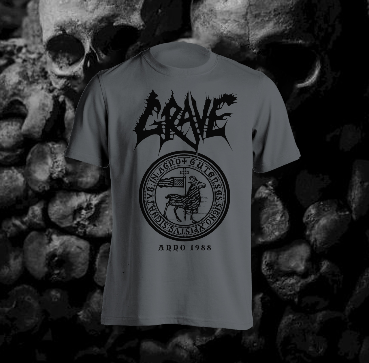 GRAVE - Anno1988 Grey T-shirt