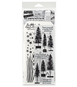 Tim Holtz Bottlebrush Trees Tim Holtz Stamps/Stencil