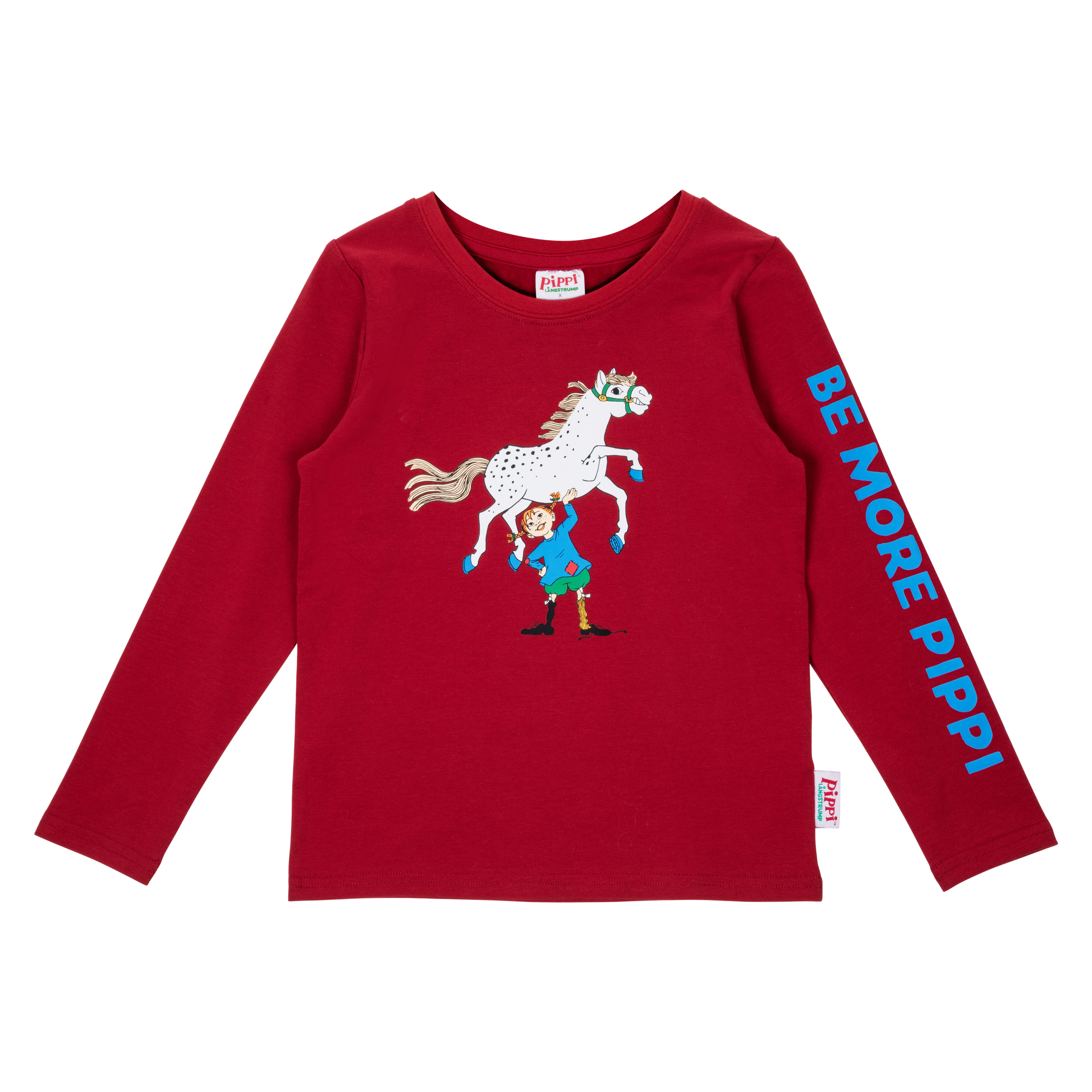 Pippi Långstrump Superstark-tröja mörkröd